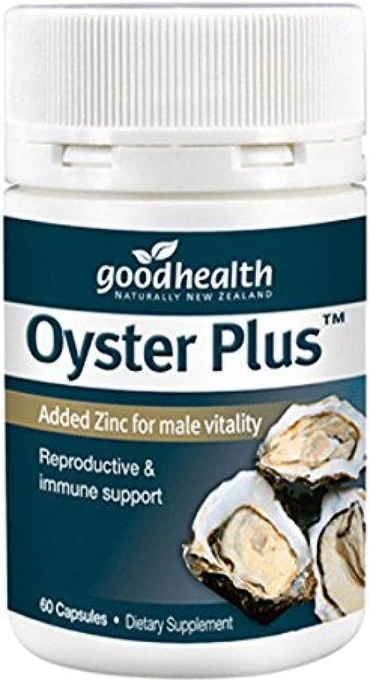 New Zealand Goodhealth Zinc Plus Oyster Extract Capsules - Marine-Sourced Zinc Supplement from NZ - 60 Capsules