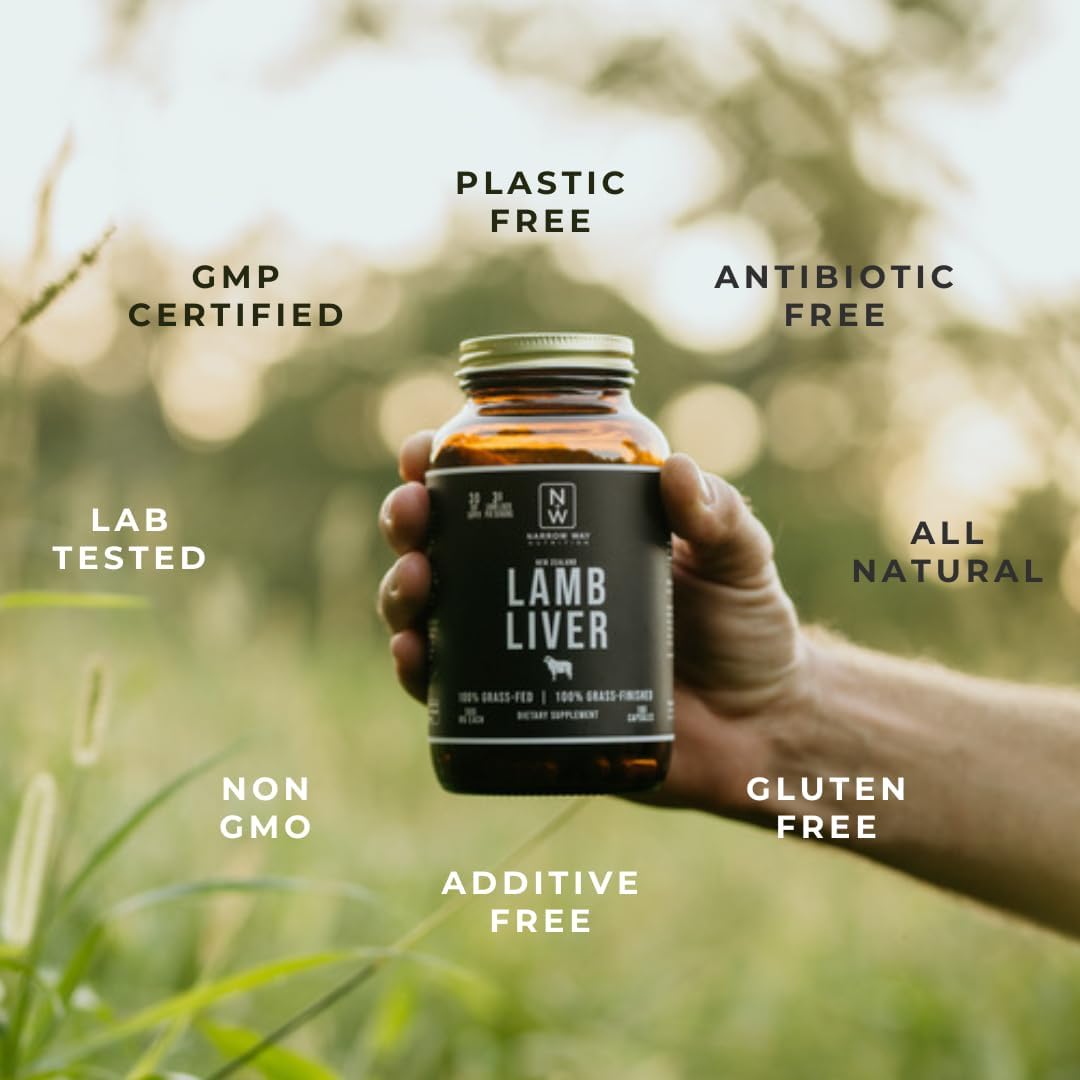 New Zealand Lamb Liver Capsules - Regeneratively Raised, 100% Grass-Fed & Finished, 30 Day Supply (180 Capsules)
