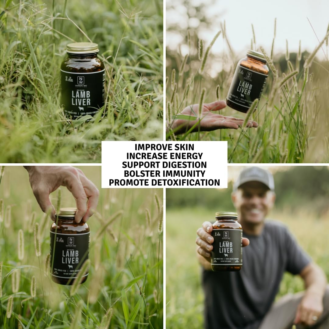 New Zealand Lamb Liver Capsules - Regeneratively Raised, 100% Grass-Fed & Finished, 30 Day Supply (180 Capsules)