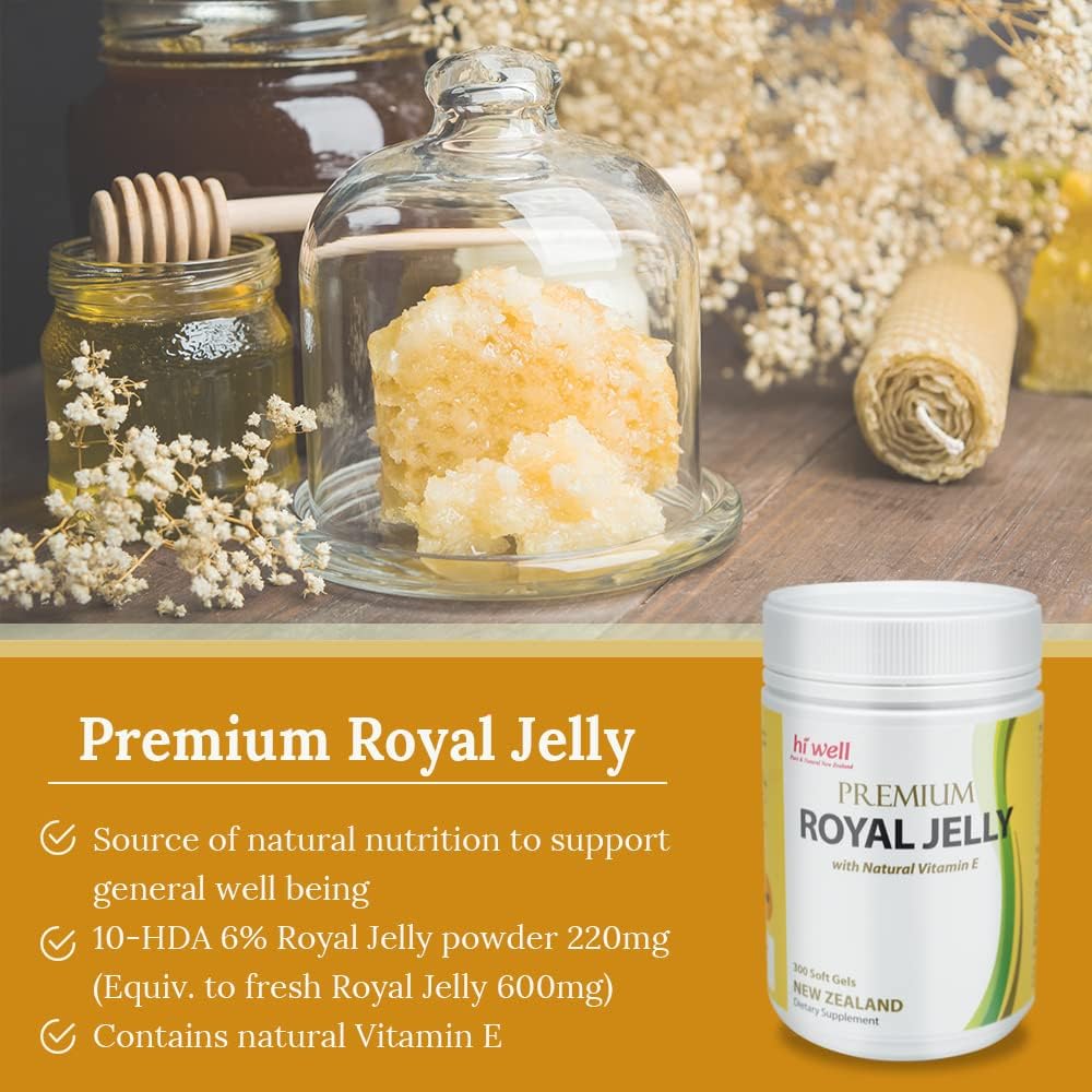 New Zealand Pure & Natural Hi Well Premium Royal Jelly with Vitamin E Softgels - Pack of 2