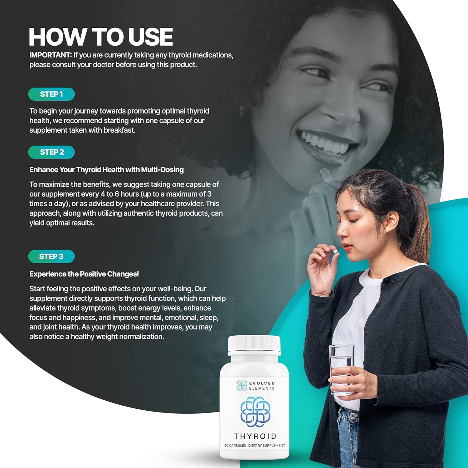 New Zealand Sourced Desiccated Bovine Thyroid Capsules for Women - Energy & Metabolism Support - Non-GMO - 60 Capsules