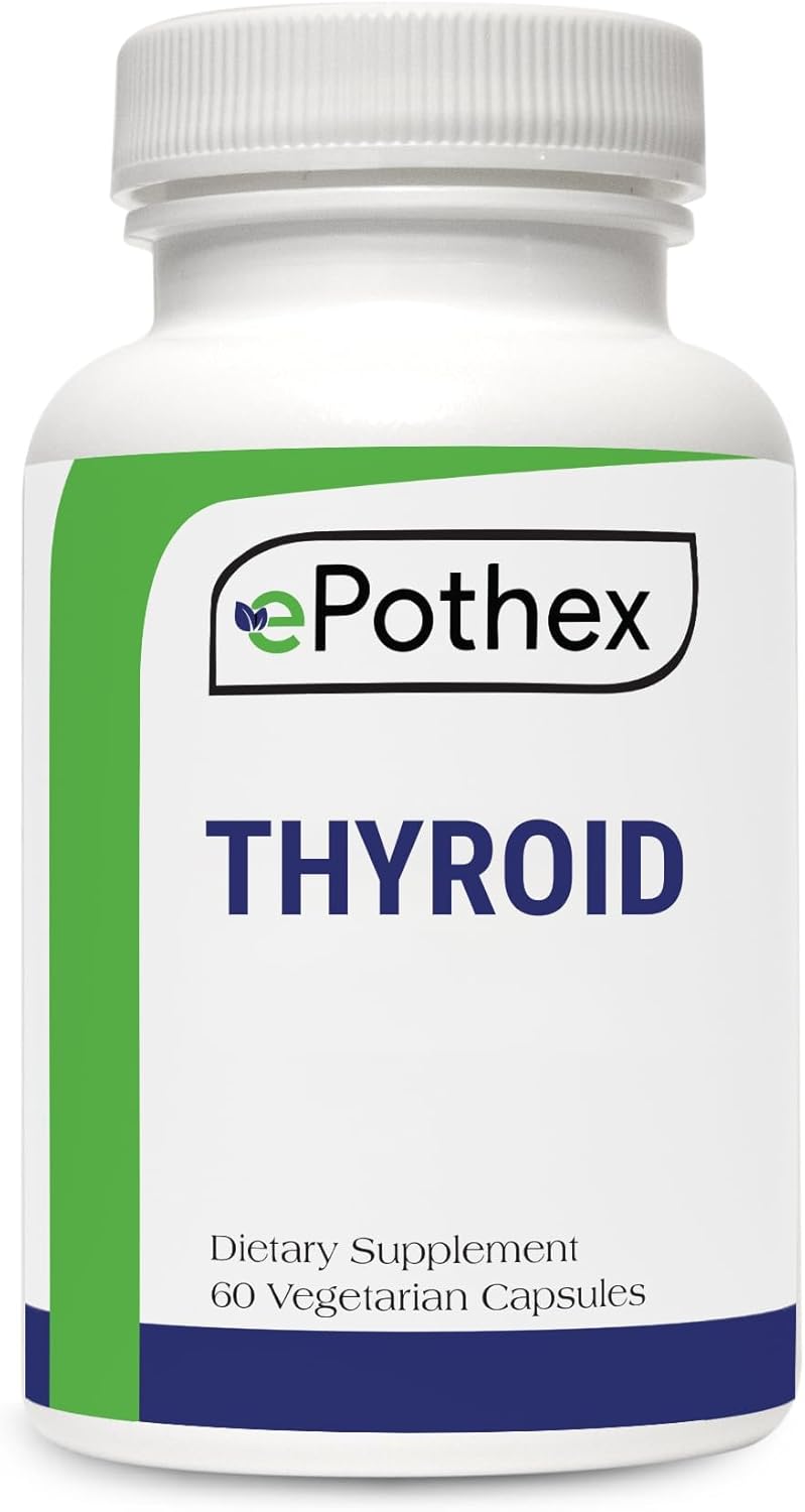 New Zealand Sourced EPOTHEX Raw Grass-Fed Desiccated Bovine Thyroid Capsules for Thyroid & Energy Support