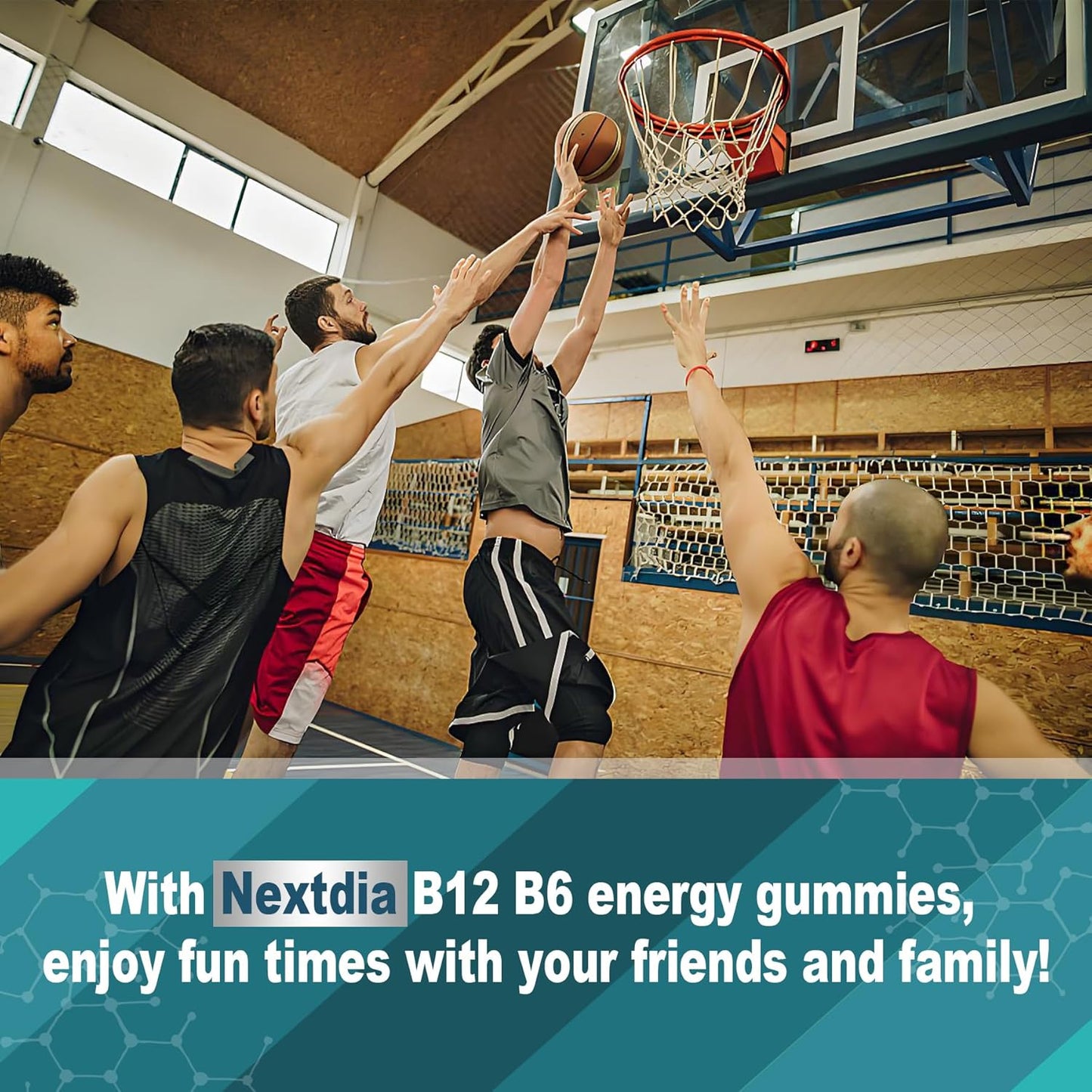 Nextdia Focus Memory & Energy Gummies with L-Tyrosine, Methyl B12, Lion's Mane, and Herbs - Multivitamin for Brain Support & Cognition, Ideal for Students and Office Workers - Sugar Free