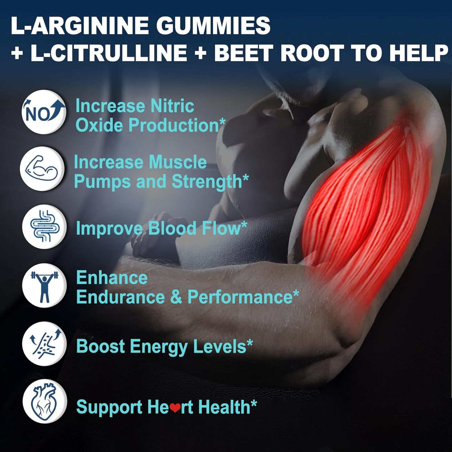 Nextdia L-Arginine Gummies with Berberine - 1500mg Supplement for Heart Health and Circulation Boost