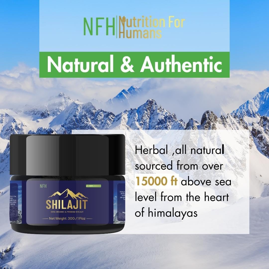NFH Pure Himalayan Shilajit Resin Supplement | Vitality & Immunity Support | Gold Grade Organic Resin with Fulvic Acid | 30g