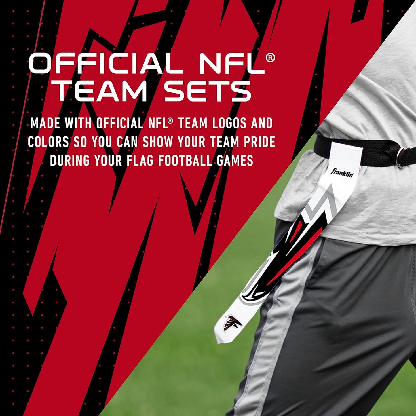 NFL Flag Football Sets - Official NFL Team Flag Belts and Flags for Kids and Adults - Premium Flag Football Gear