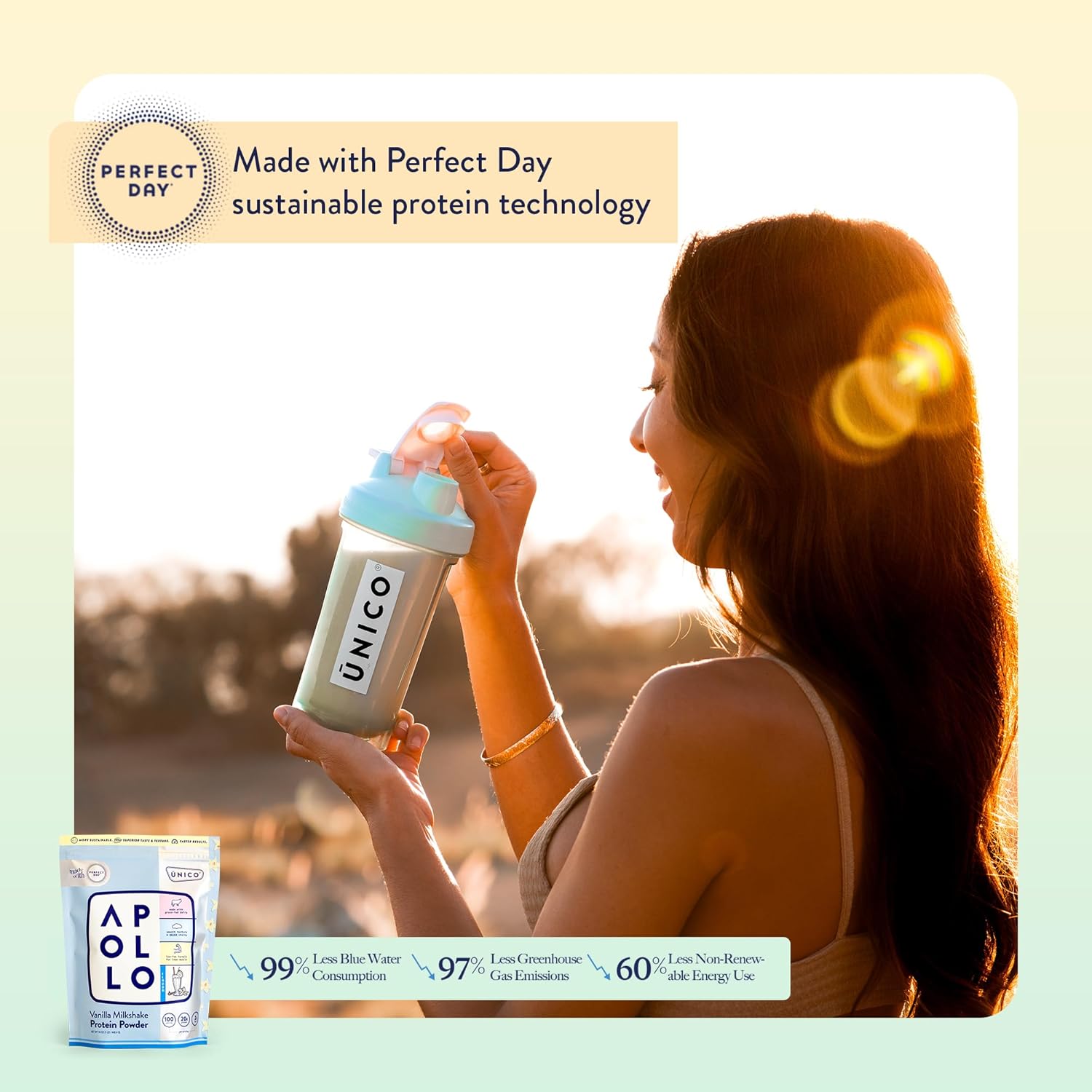 ŪNICO Apollo Molten Chocolate Protein Powder - 20g Grass-Fed Protein Blend | Non-Bloating & Low-Carb | 16 Servings | Smooth Texture | Best-Tasting Flavor