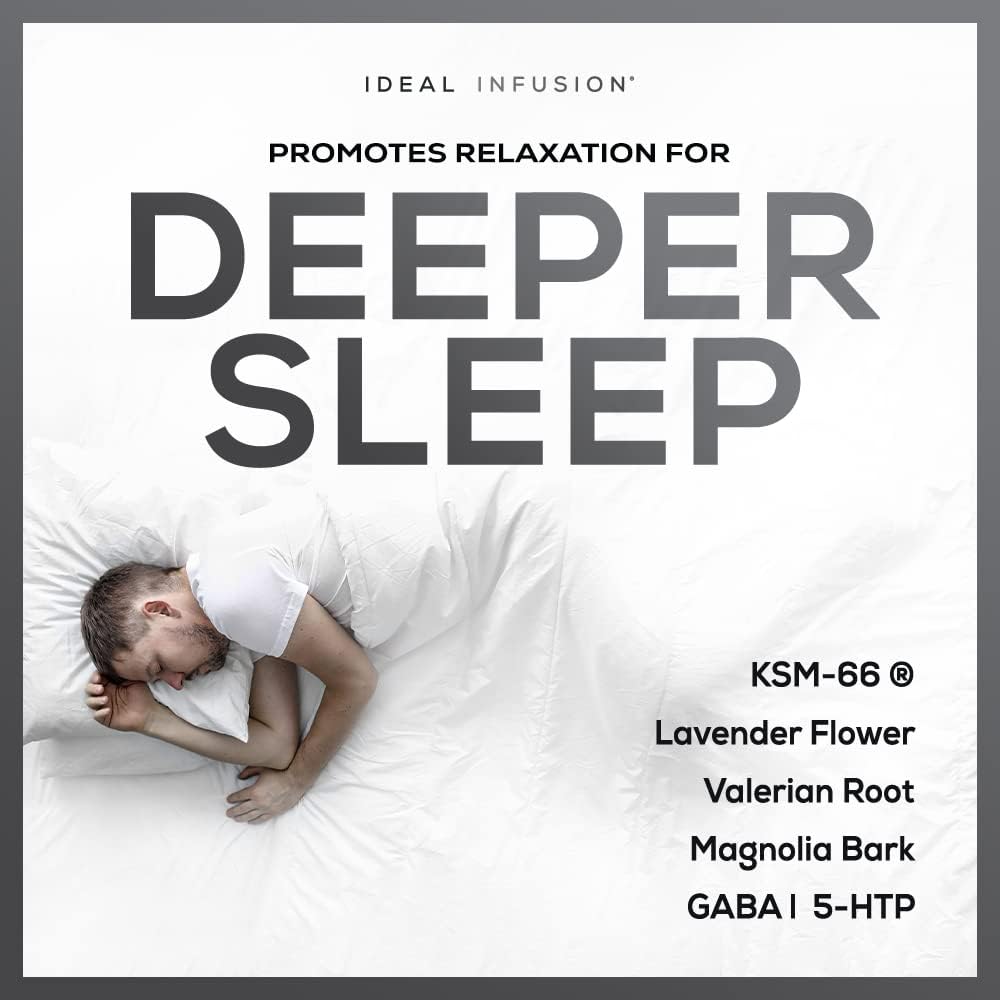 Nighttime Recovery & Deep Sleep Supplement with Magnesium Glycinate and KSM-66 for Relaxation and Stress Support - Vegan Formula for Muscle Cramp Relief