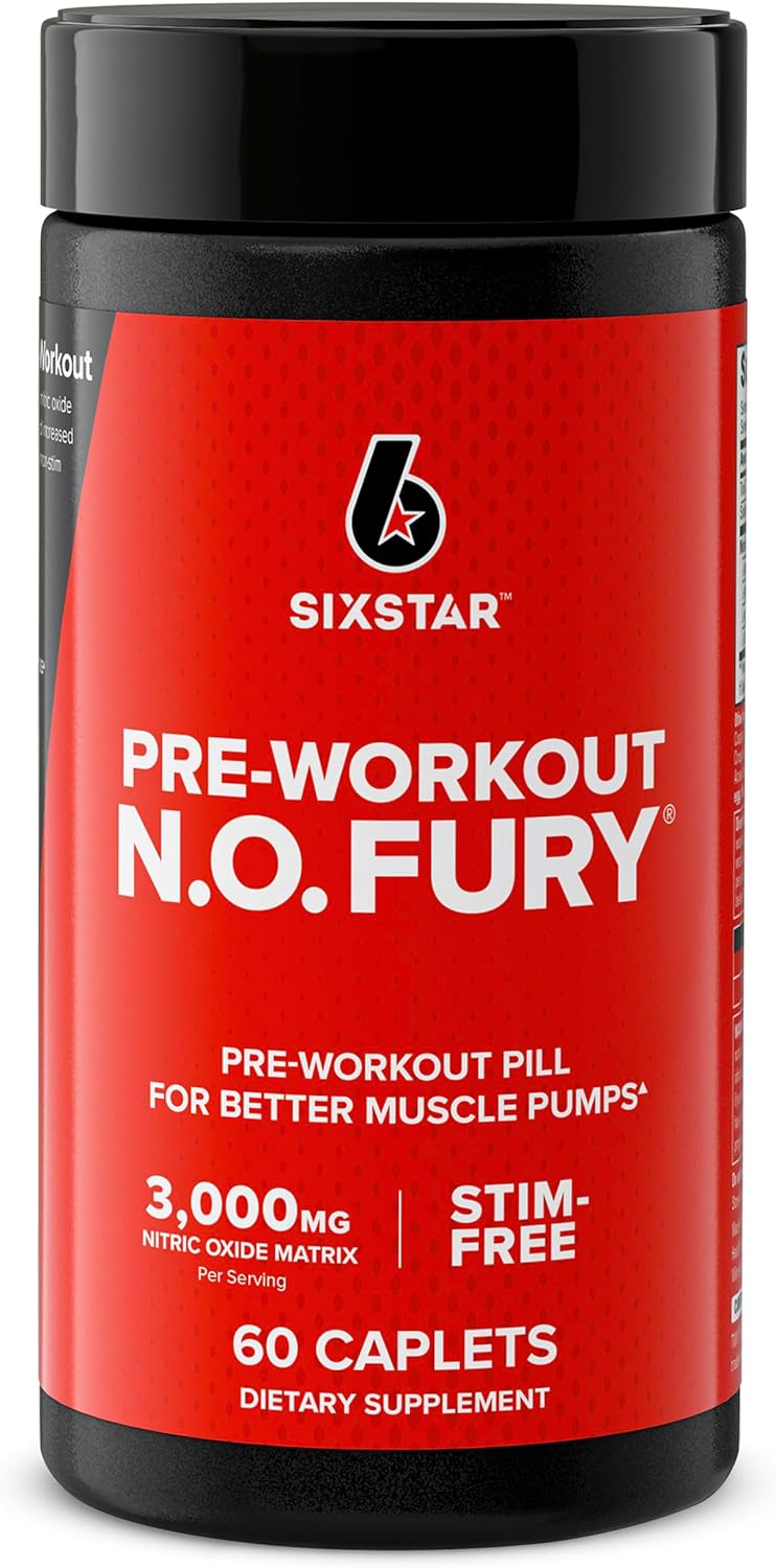 Nitric Oxide Booster Pills for Men & Women - Muscle Pump Pre Workout Supplement (60 Count) - Sports Nutrition for Muscle Building & Energy Boost