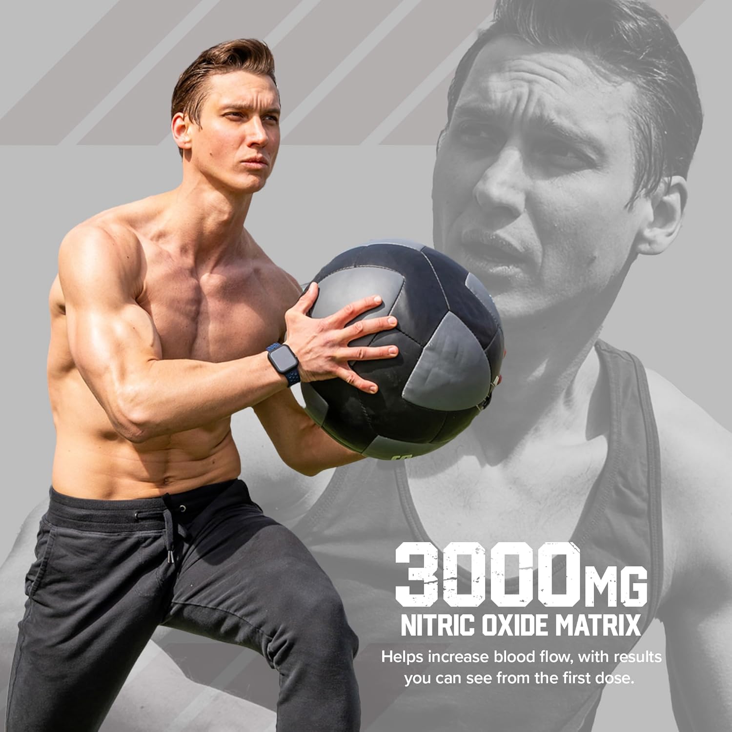 Nitric Oxide Booster Pills for Men & Women - Muscle Pump Pre Workout Supplement (60 Count) - Sports Nutrition for Muscle Building & Energy Boost