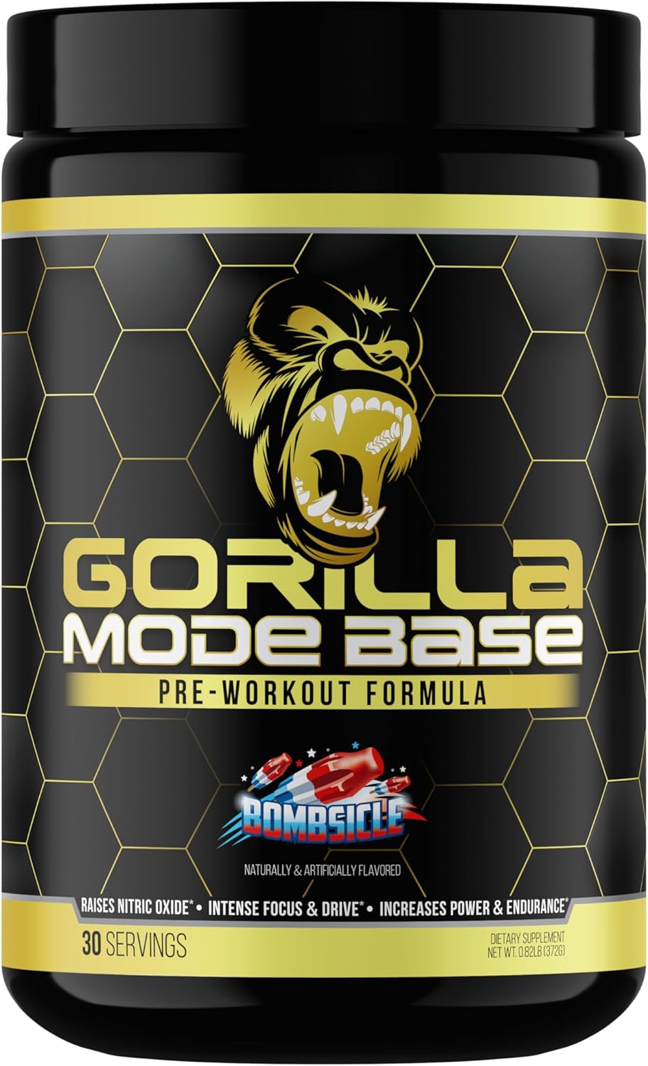 Nitric Oxide Booster Pre Workout Supplement - Enhanced Focus, Endurance, Power - L-Citrulline, L-Tyrosine, Betaine, Alpha-GPC - 360g (Bombsicle Flavor)