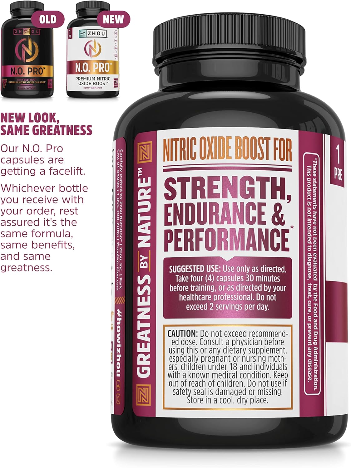 Nitric Oxide Booster with L Arginine, Citrulline Malate, AAKG, and Beet Root - Enhances Strength, Blood Flow, and Endurance - 30 Servings, 120 Capsules