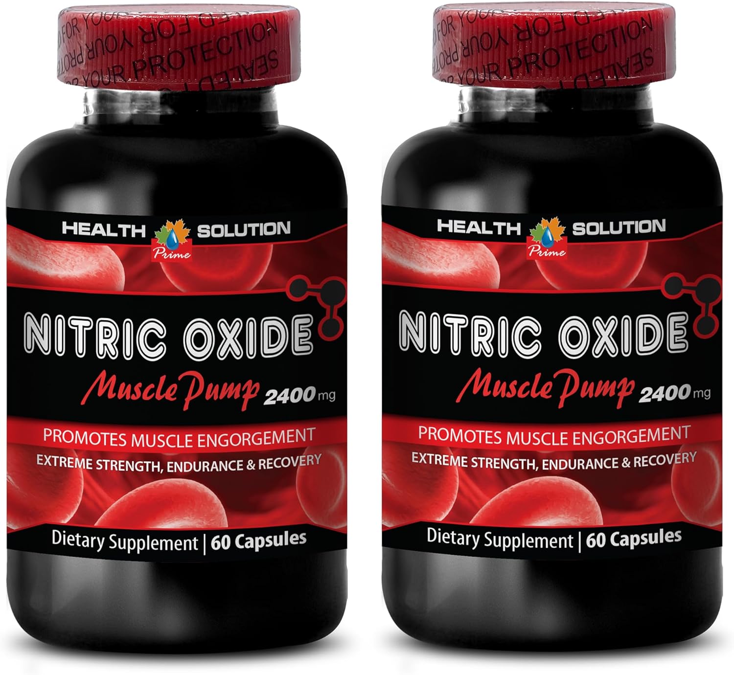 Nitric Oxide Muscle Pump Supplements for Extreme Strength and Growth - 2400mg Workout Pills for Men and Women - 2 Bottles 120 Capsules