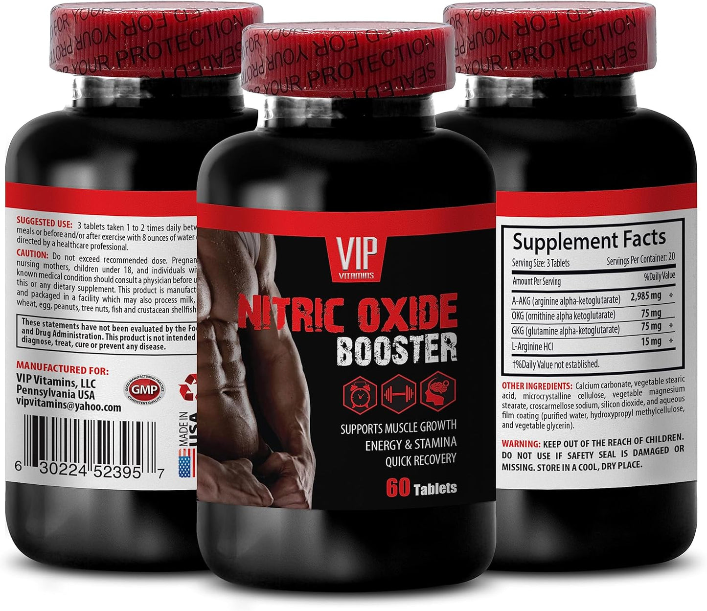 Nitric Oxide Pre Workout Muscle Pills 2400mg - Recovery Supplement for Men - Muscle Relaxer for Back Pain - Builder for Men - 60 Capsules