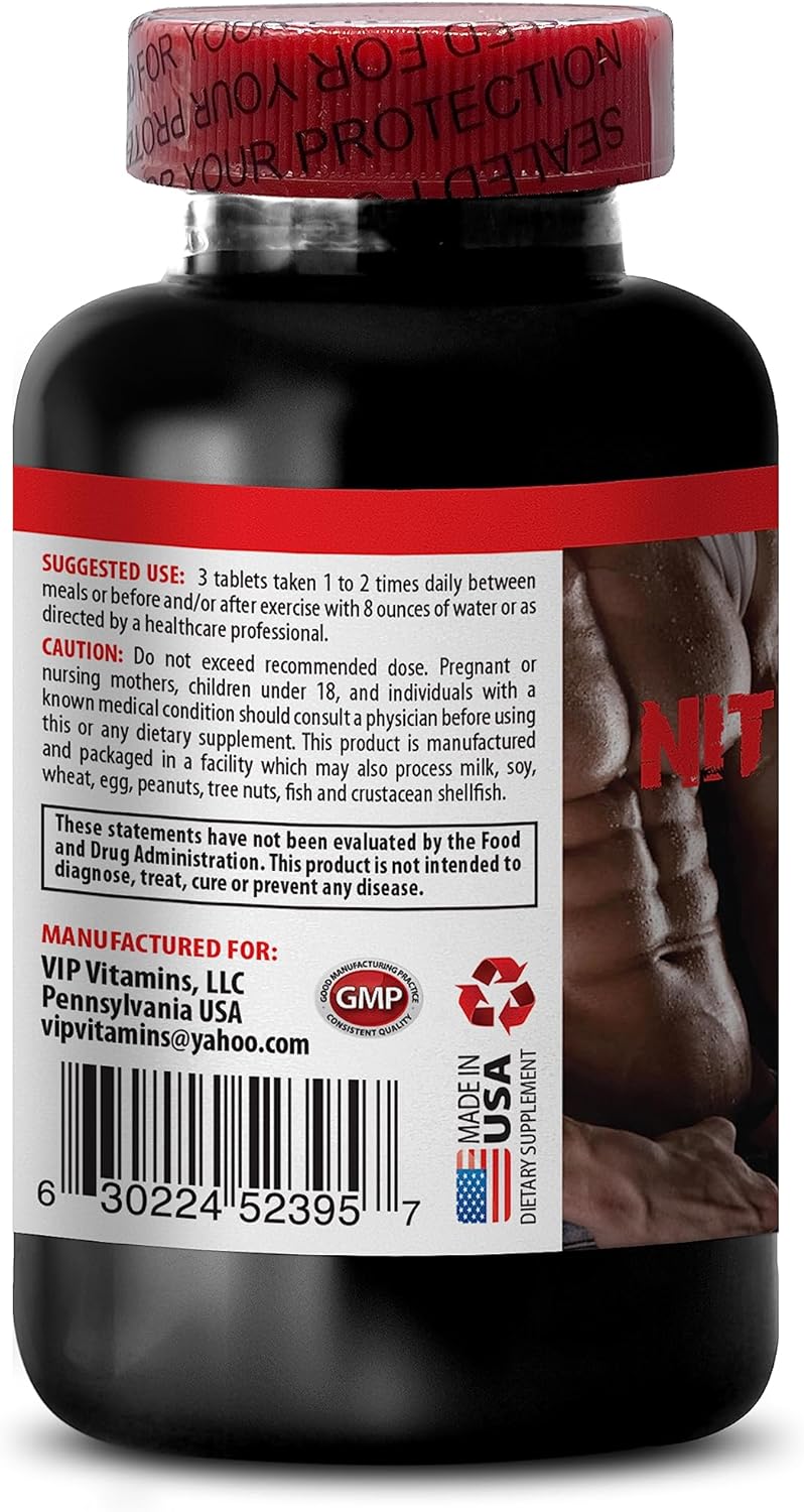 Nitric Oxide Pre Workout Muscle Pills 2400mg - Recovery Supplement for Men - Muscle Relaxer for Back Pain - Builder for Men - 60 Capsules