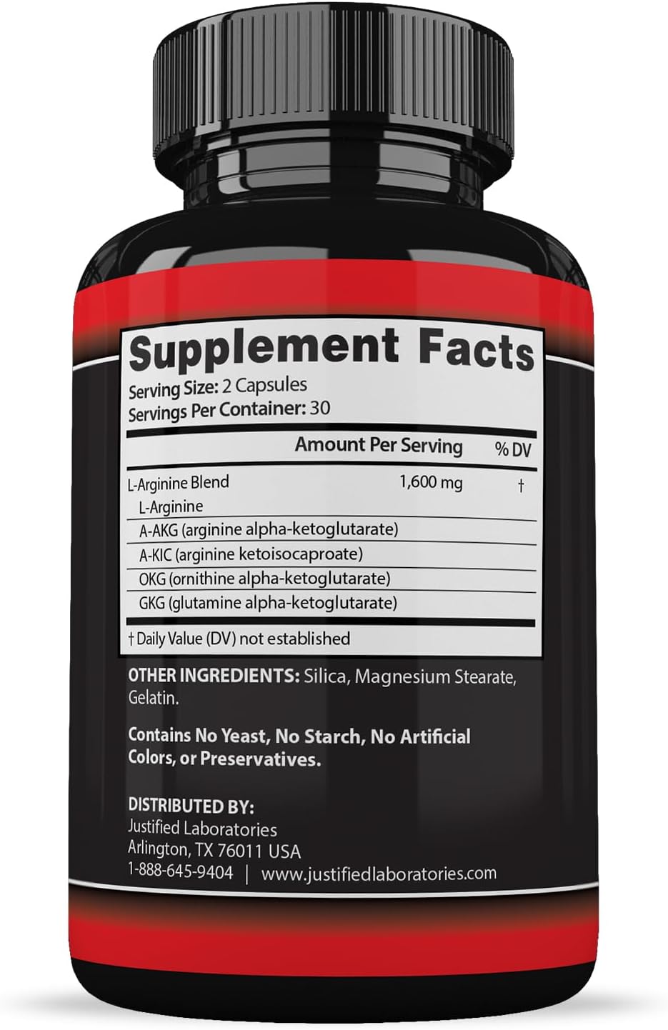Nitric Oxide Xtreme 5000: Advanced Men's Health Formula - 60 Capsules by Justified Laboratories
