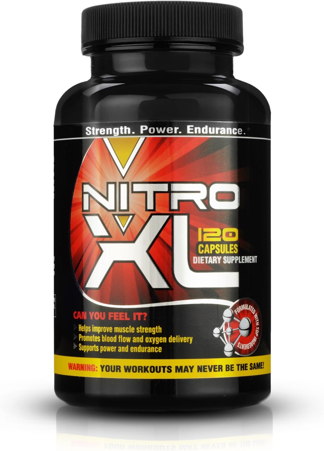 Nitro XL Nitric Oxide Bodybuilding Supplement with L-Arginine for Muscle Mass, Performance, and Stamina - 120 caps