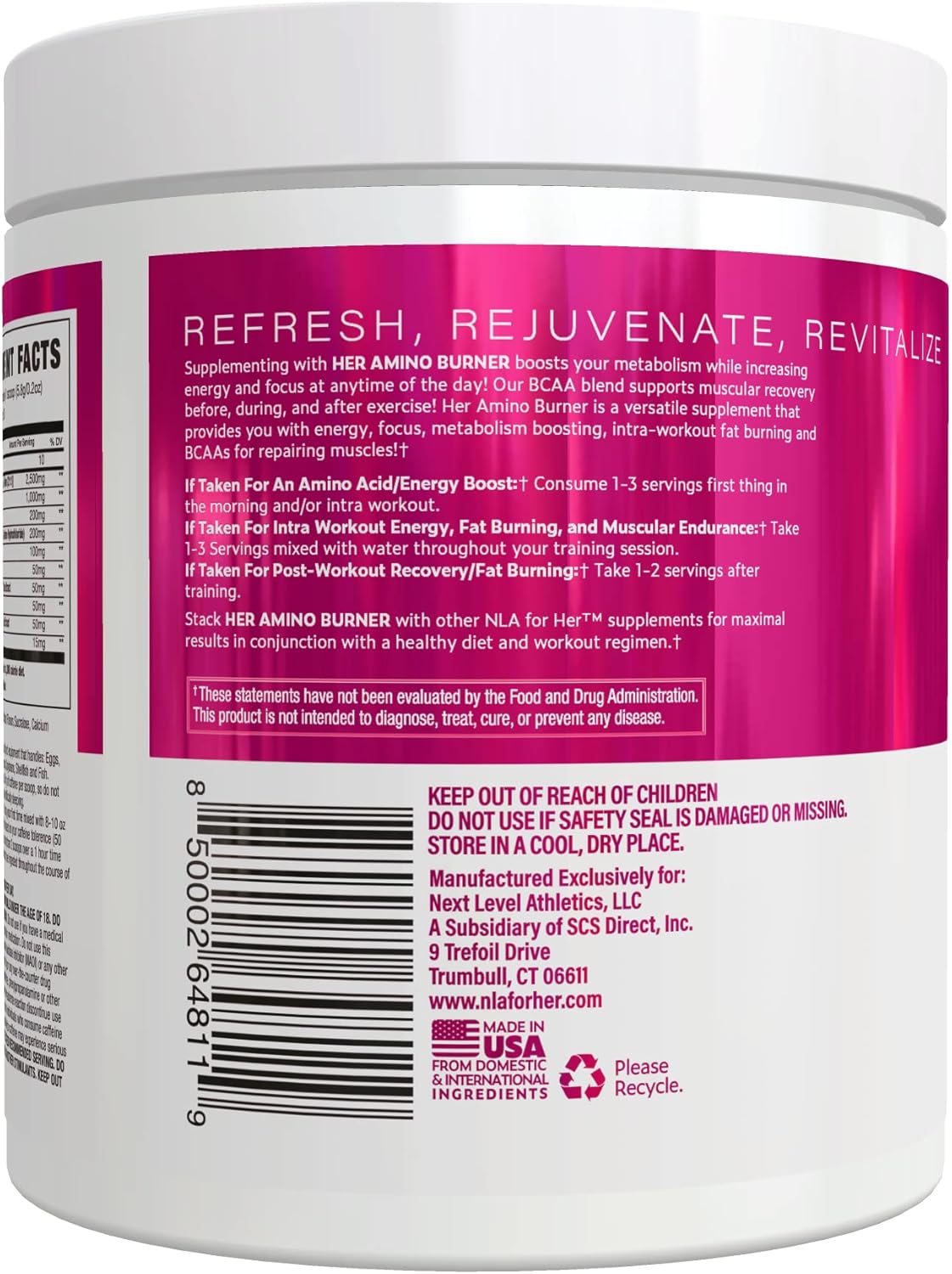 NLA for Her Mango Passion Thermogenic Amino Workout Booster - Women's Pre, Post & Intra with BCAA, Caffeine, Electrolytes - Sugar Free, Vegan - 30 Servings