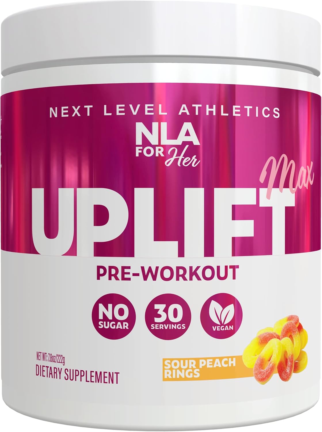 NLA for Her Pre/Intra Workout Stack with Her Thermogenic Amino Mango Passion and Uplift Max Pre Workout Sour Peach Rings