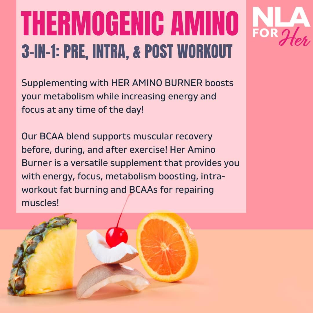 NLA for Her Uplift Pre-Workout - Hawaiian Sunset Flavor - Clean Energy Boost for Women - Supports Athletic Performance - Vegan and Gluten-Free - 30 Servings