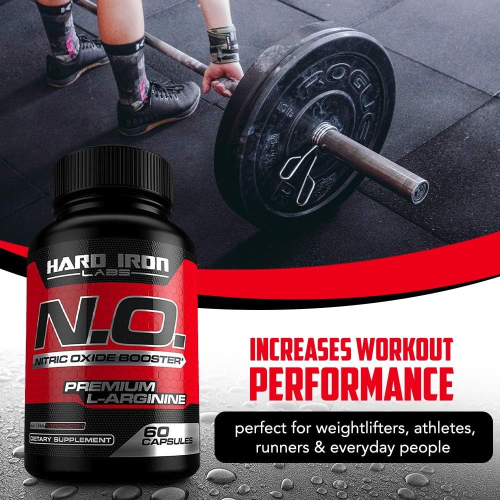 N.O. Nitric Oxide Booster Capsules with L-Arginine, L-Citrulline, Beta Alanine, AAKG - Non-GMO, Gluten-Free, Vegan - Pre-Workout Supplement for Muscle Growth, Stamina, Energy, Pumps, Vascularity