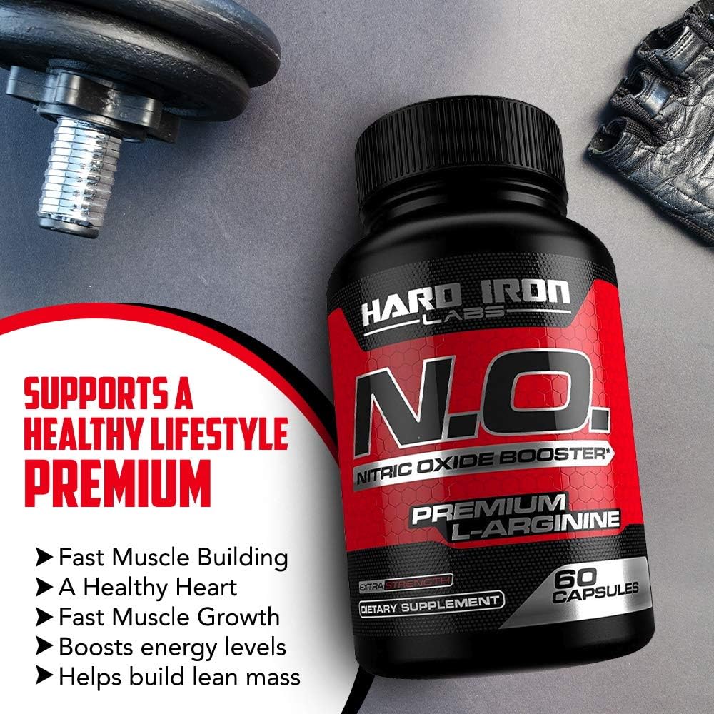 N.O. Nitric Oxide Booster Capsules with L-Arginine, L-Citrulline, Beta Alanine, AAKG - Non-GMO, Gluten-Free, Vegan - Pre-Workout Supplement for Muscle Growth, Stamina, Energy, Pumps, Vascularity