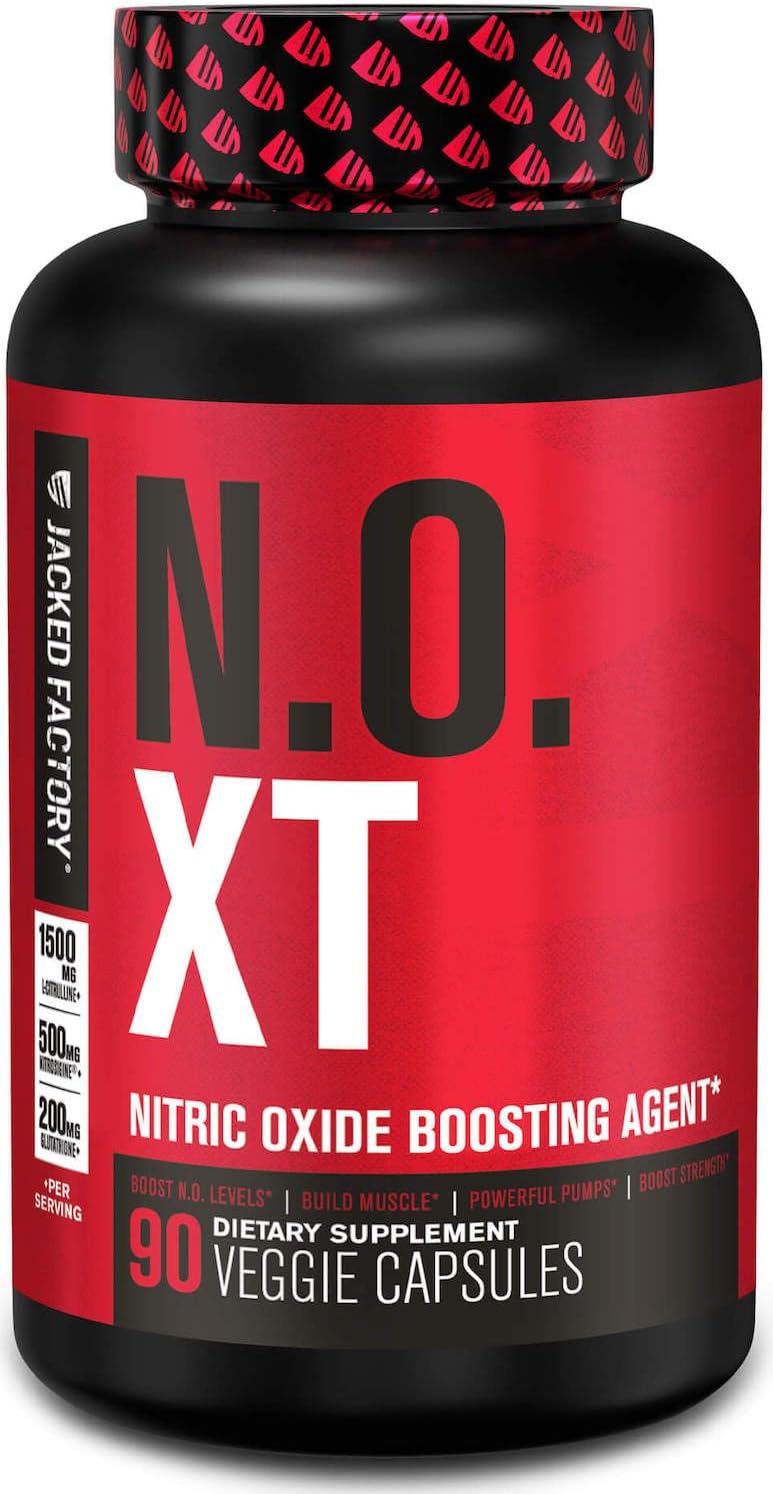 N.O. XT Nitric Oxide Supplements for Men - Muscle Pump & Vascularity Booster - Pre Workout Muscle Builder - 90 Capsules
