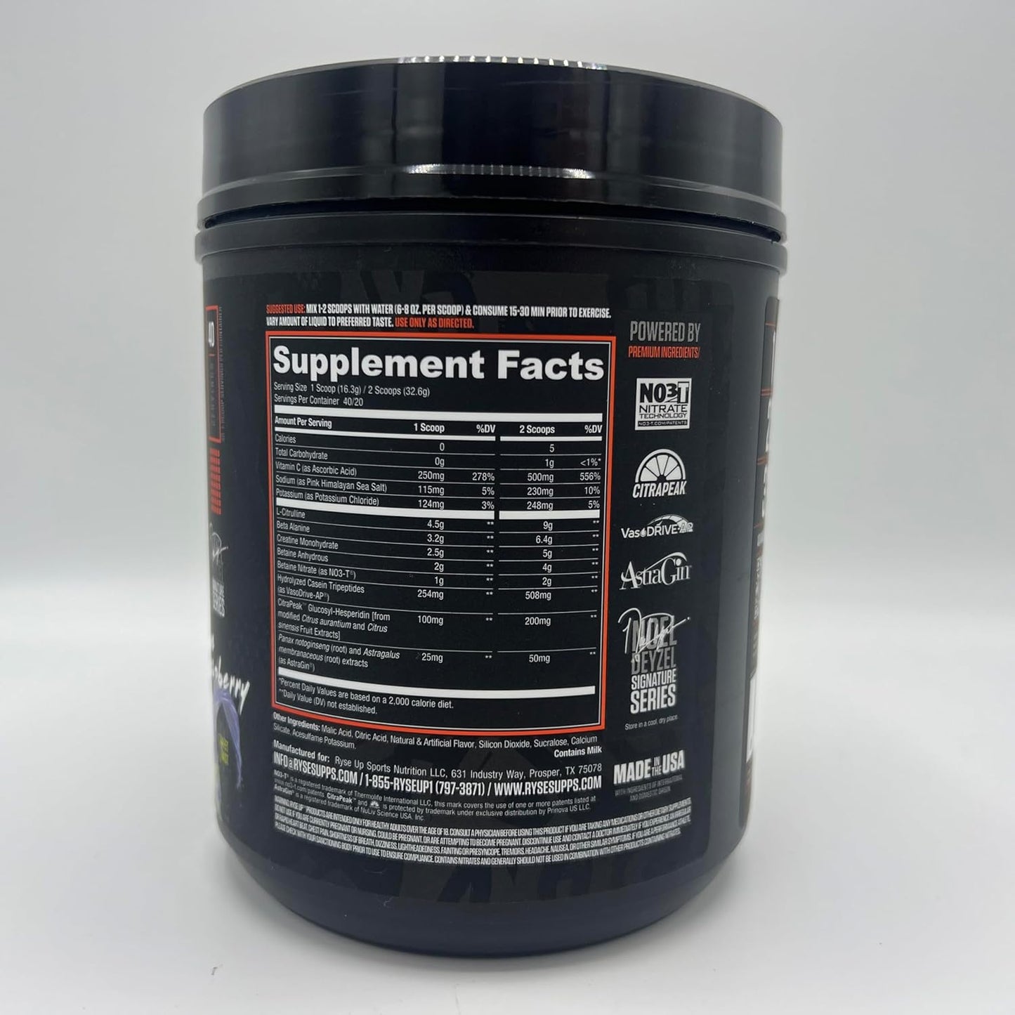 Noel Deyzel Non Stim Pre Workout Supplement | RYSE Signature Series Pump Daddy V2 | Citrulline, Beta Alanine, Creatine | 40 Servings (Blue Raspberry)