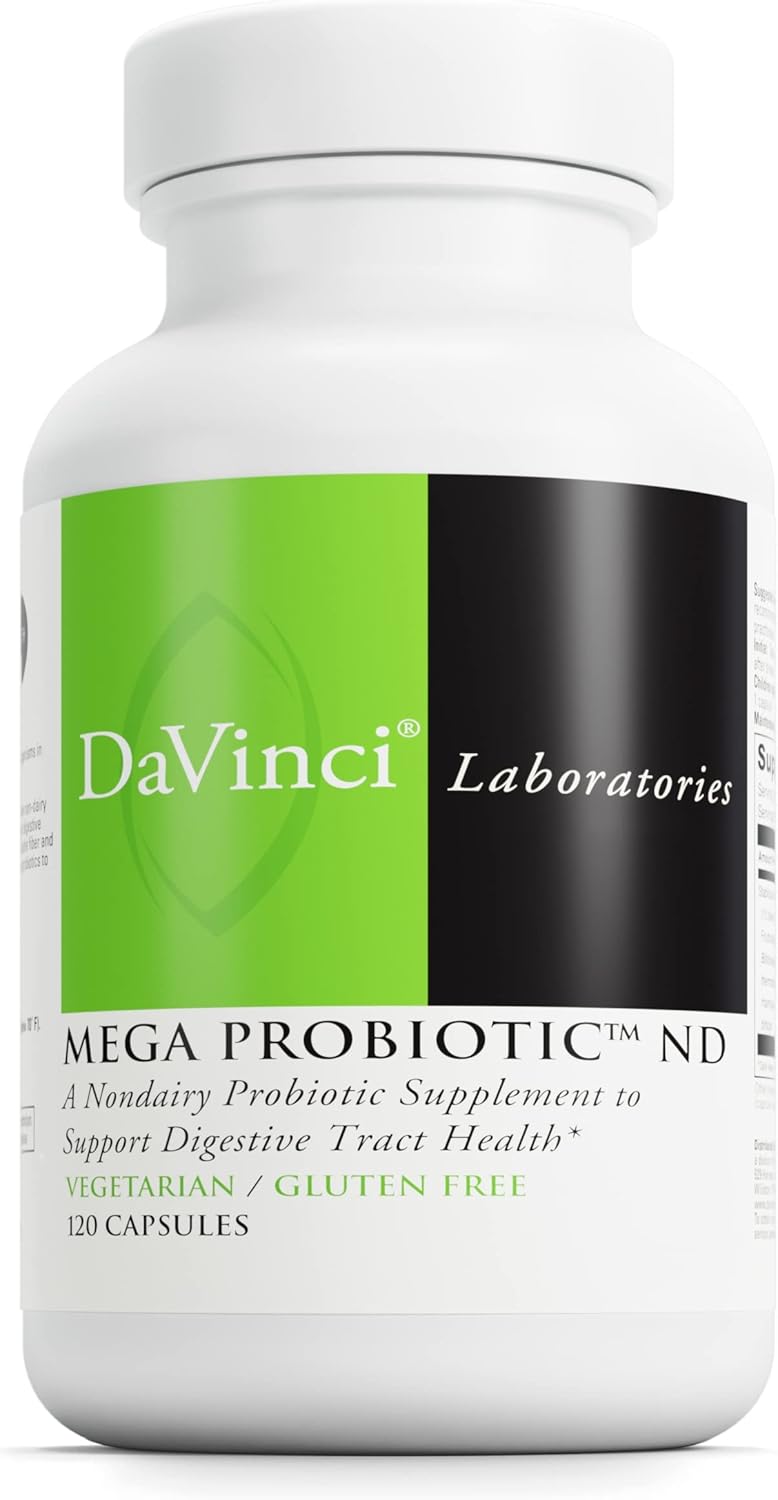 Non-Dairy Mega Probiotic Supplement for Gut, Digestive & Brain Health - Vegetarian Capsules - 120 Count