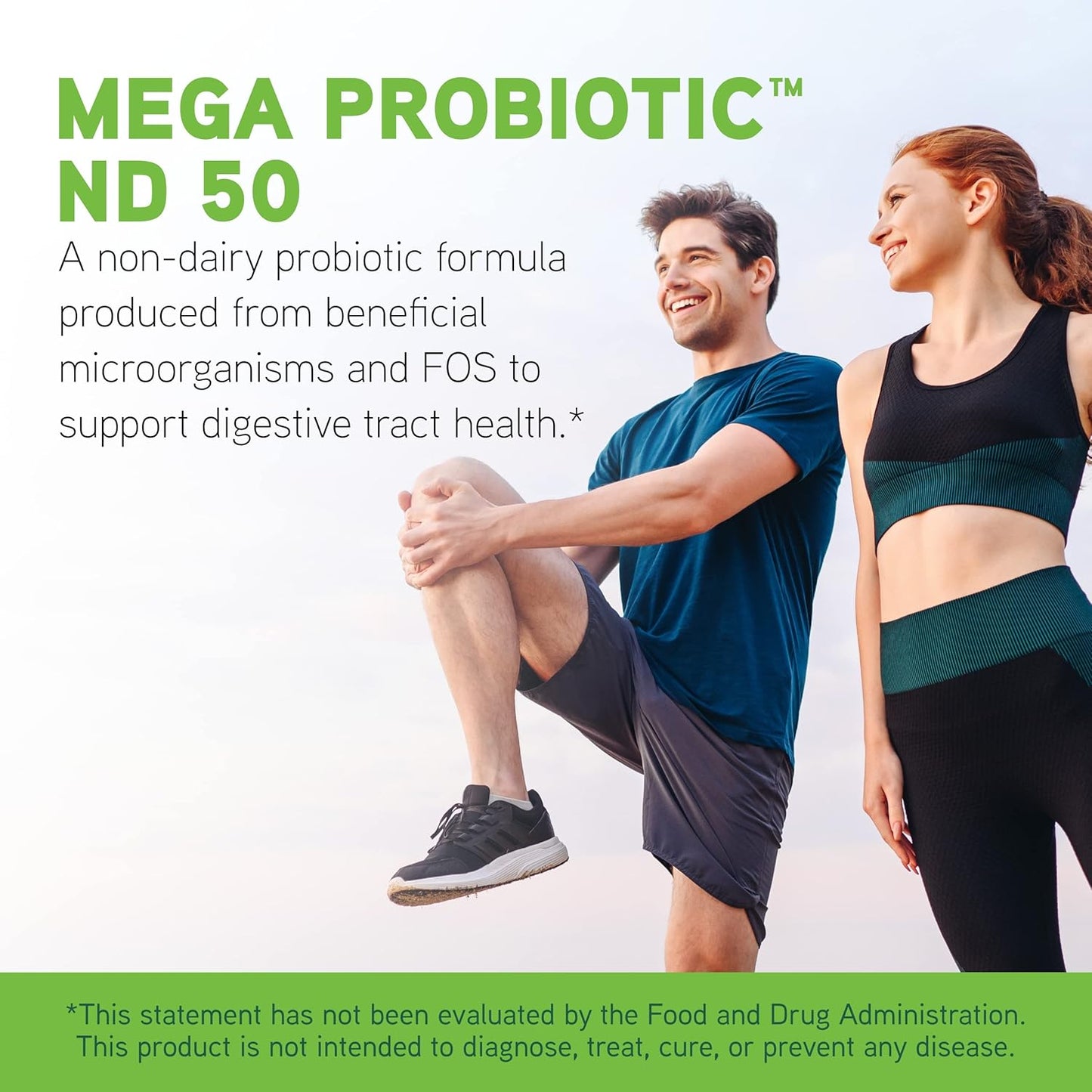 Non-Dairy Probiotic Supplement with Prebiotic Fiber for Digestive & Immune Health - 60 Vegetarian Capsules - DaVinci Labs Mega Probiotic ND 50
