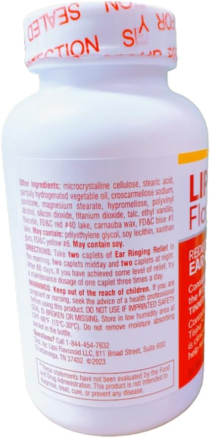 Non-Drowsy Bioflavonoid Plus Vitamin C Tinnitus Support Supplement - Inner Ear Health - 150 Caplets