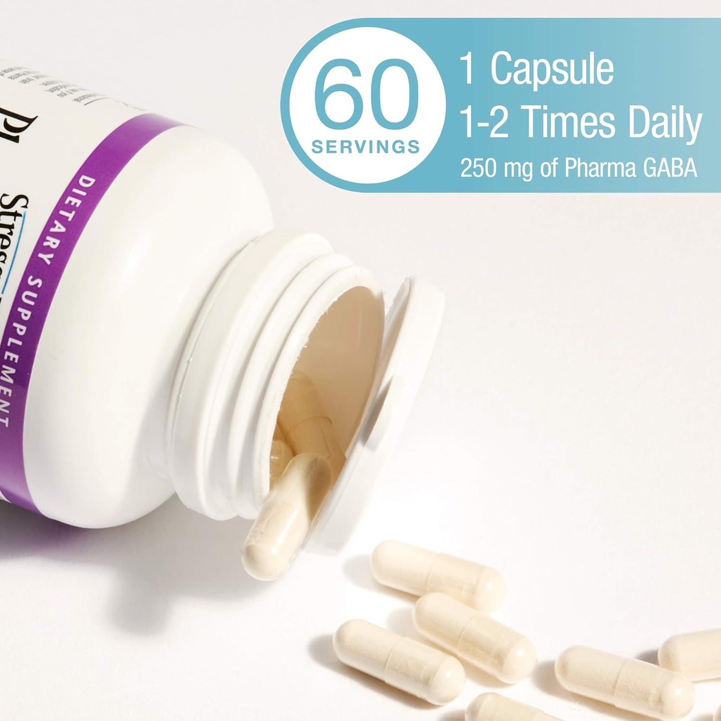 Non-Drowsy Stress Support: Natural Factors Pharma GABA 250mg, 60 Vegetarian Capsules for Relaxation and Mental Focus