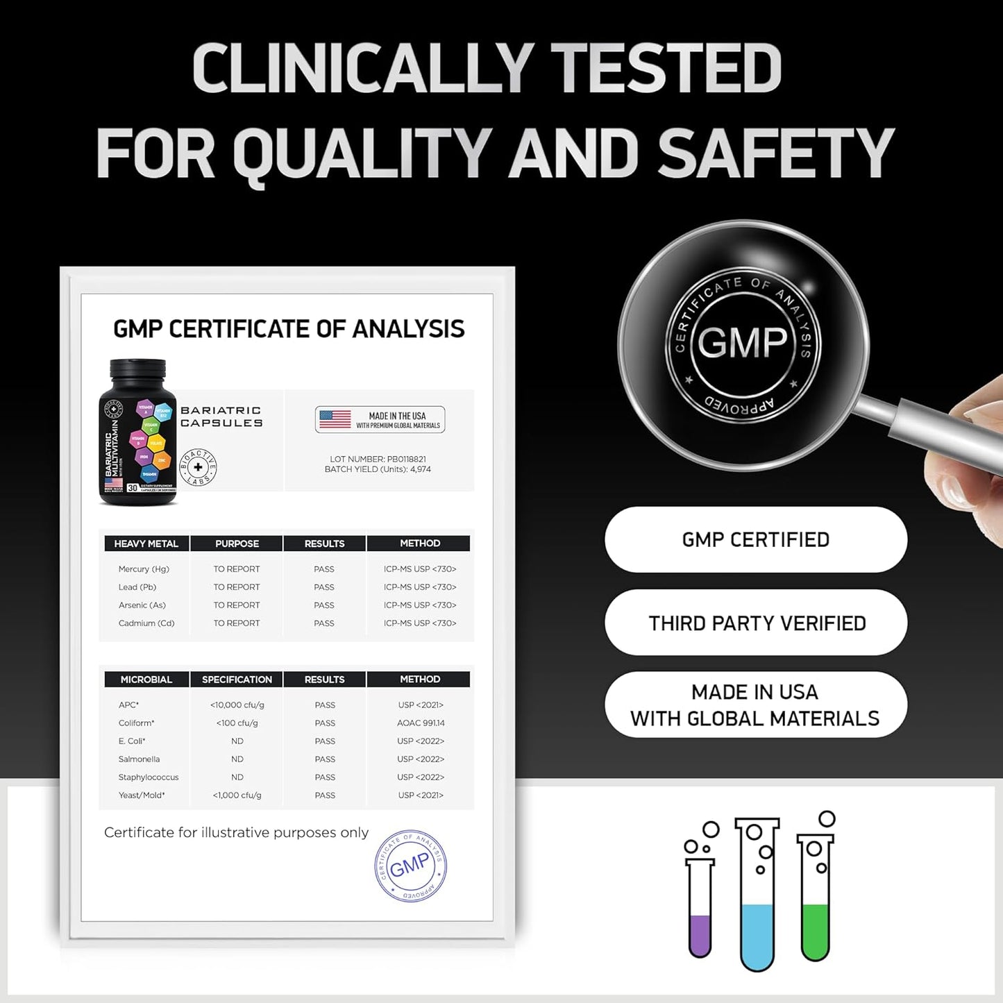 Non-GMO Bariatric Multivitamin with Iron - One a Day Post Gastric Bypass and Sleeve Vitamin for Men & Women - Gluten-Free, 30 Capsules