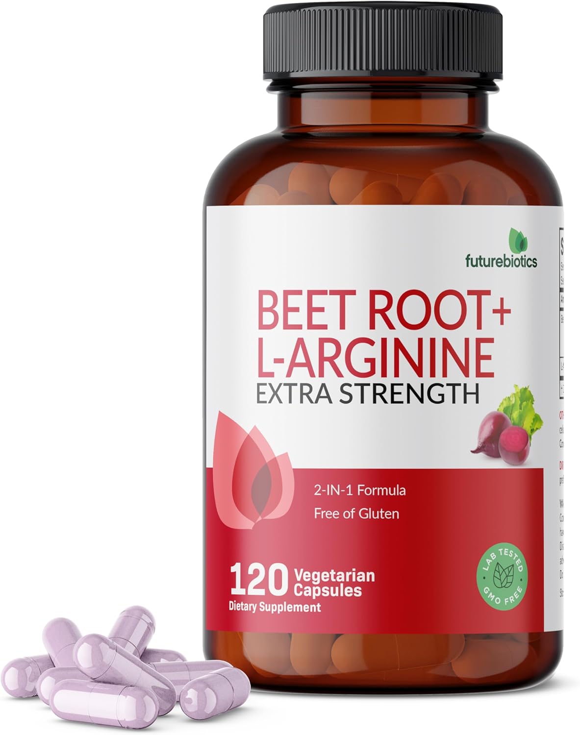 Non-GMO Beet Root + L-Arginine Supplement, 120 Vegetarian Capsules by Futurebiotics
