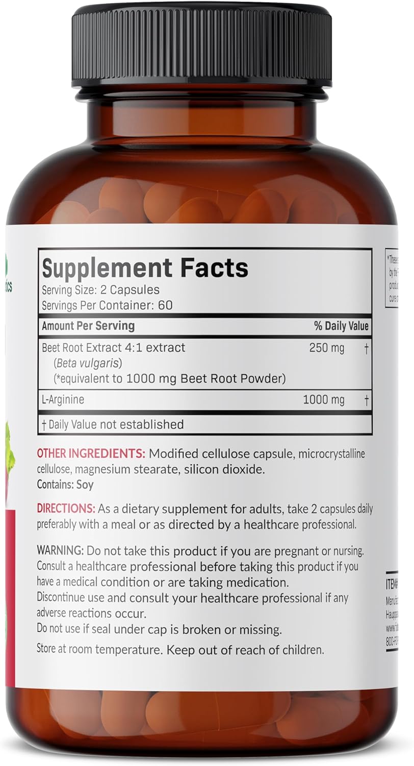 Non-GMO Beet Root + L-Arginine Supplement, 120 Vegetarian Capsules by Futurebiotics