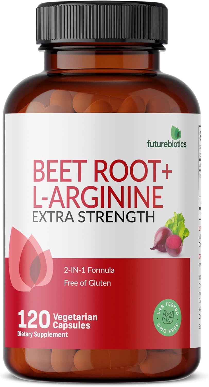Non-GMO Beet Root + L-Arginine Supplement, 120 Vegetarian Capsules by Futurebiotics