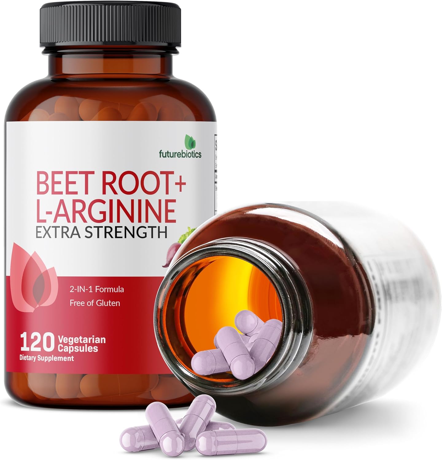 Non-GMO Beet Root + L-Arginine Supplement, 120 Vegetarian Capsules by Futurebiotics