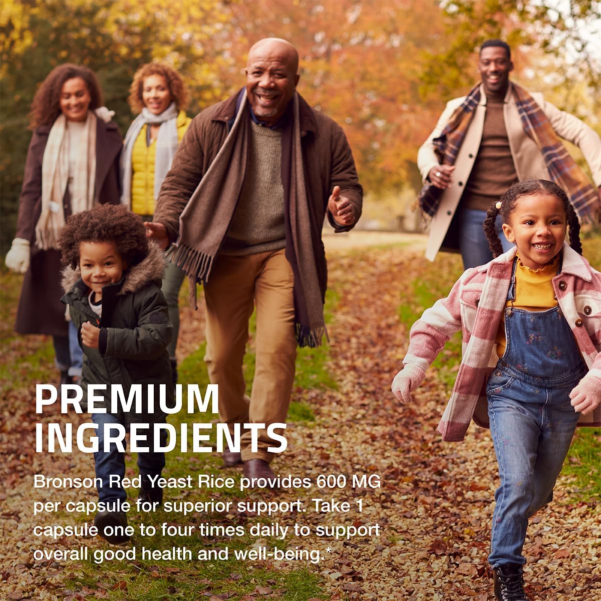 Non-GMO Bronson Red Yeast Rice 600 MG Monascus Purpureus Herbal Health Supplement - 250 Capsules