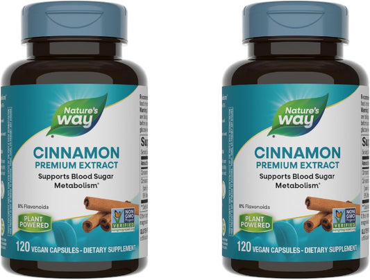 Non-GMO Cinnamon Extract Capsules - Supports Carb Metabolism - 8% Flavonoids - 240 Vegan Capsules
