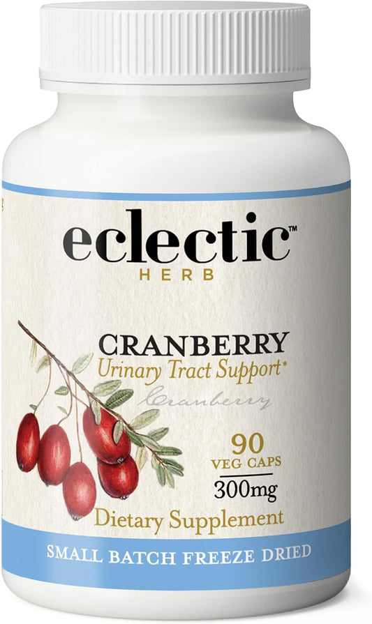 Non-GMO Cranberry Capsules for Urinary Tract Health - 90 Count (300mg) | Raw Freeze-Dried by ECLECTIC INSTITUTE