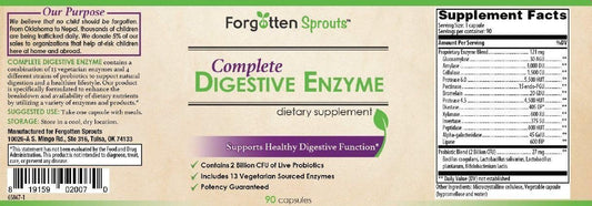 Non-GMO Digestive Enzyme with 2 Billion Probiotics - 13 Vegetarian Sourced Enzymes - 90 Capsules - Dietary Supplement