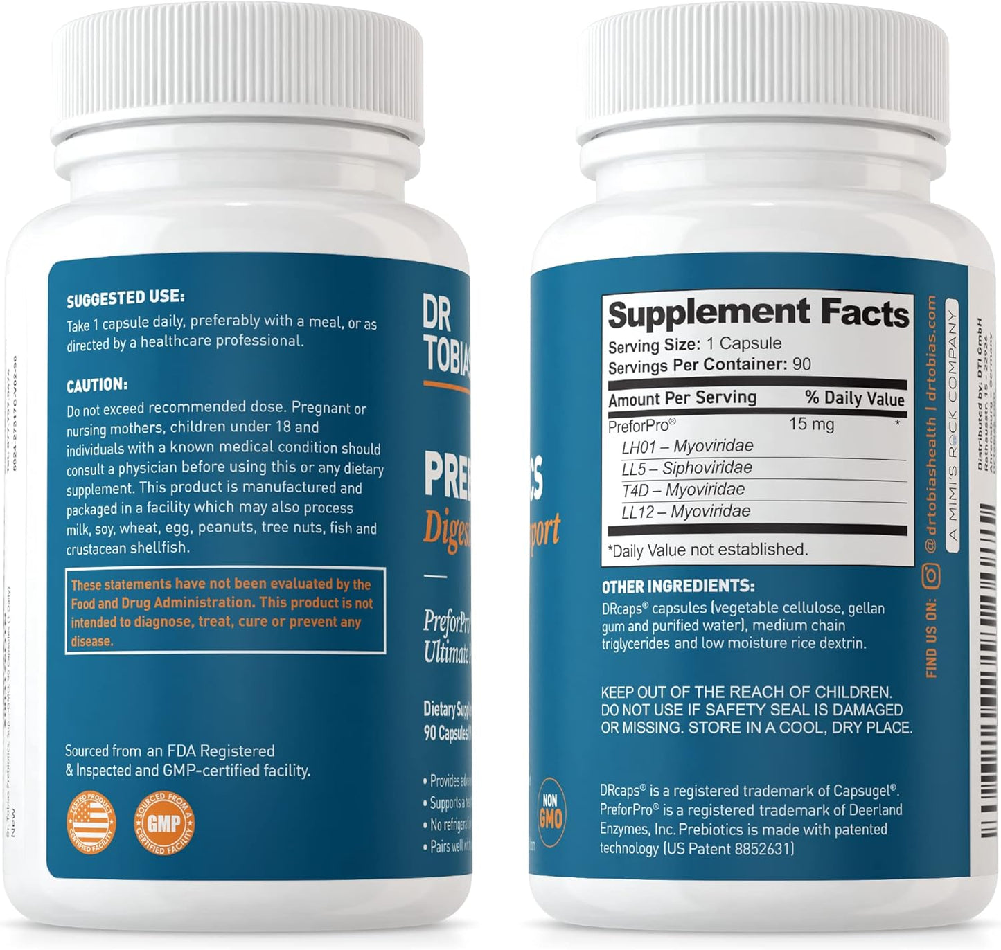 Non-GMO Dr. Tobias Saw Palmetto Daily Prebiotics for Urinary Health, Digestive Support, and Hormonal Wellness in Men & Women