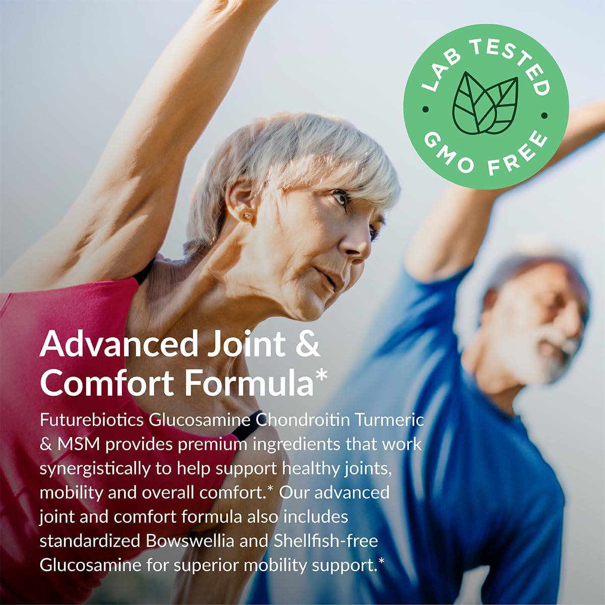 Non-GMO Glucosamine Chondroitin Turmeric & MSM Joint Formula - 90 Capsules, Enhances Joint Health & Mobility