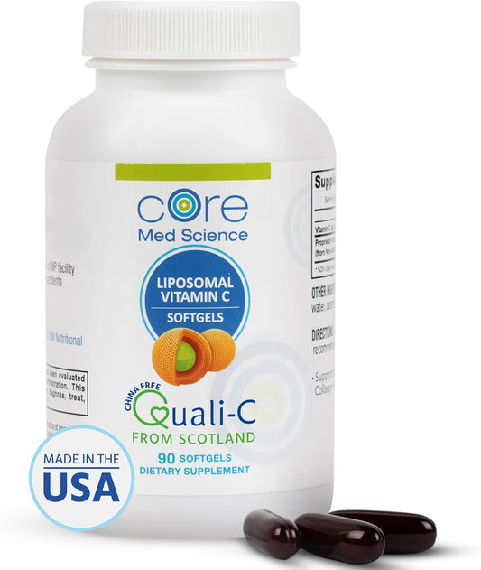 Non-GMO Liposomal Vitamin C 1000mg Softgels for Healthy Skin & Immune Support - Core Med Science - 90 Count