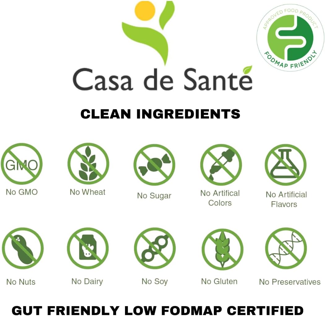 Non-GMO Low FODMAP Fiber Supplement Capsules by Casa de Sante