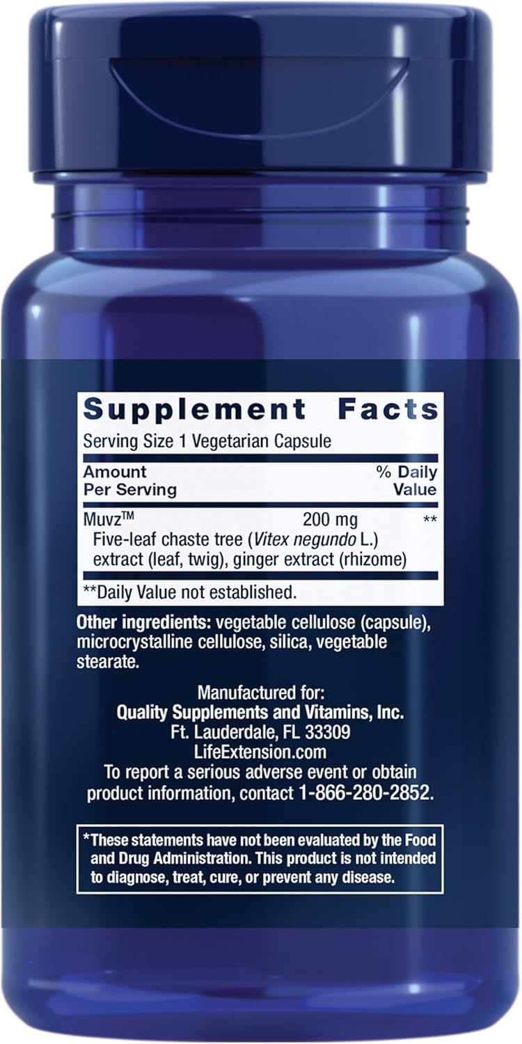 Non-GMO Lower Back Relief Capsules with Chinese Chaste Tree and Ginger Extract - 60 Vegetarian Capsules for Discomfort and Stiffness