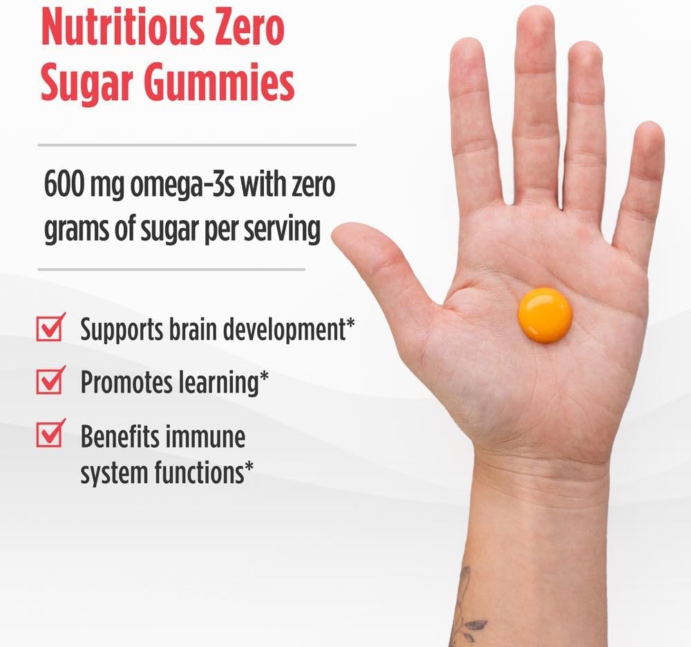 Non-GMO Nordic Naturals Children’s DHA Gummy Chews - 45 Gummies for Brain Development & Immunity - Tropical Punch Flavored Omega-3s - 600 mg Omega-3s