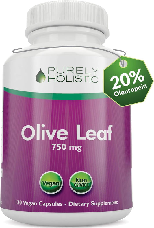 Non-GMO Olive Leaf Extract 750mg Capsules - High Strength 20% Oleuropein - Vegan Friendly - 4 Month Supply