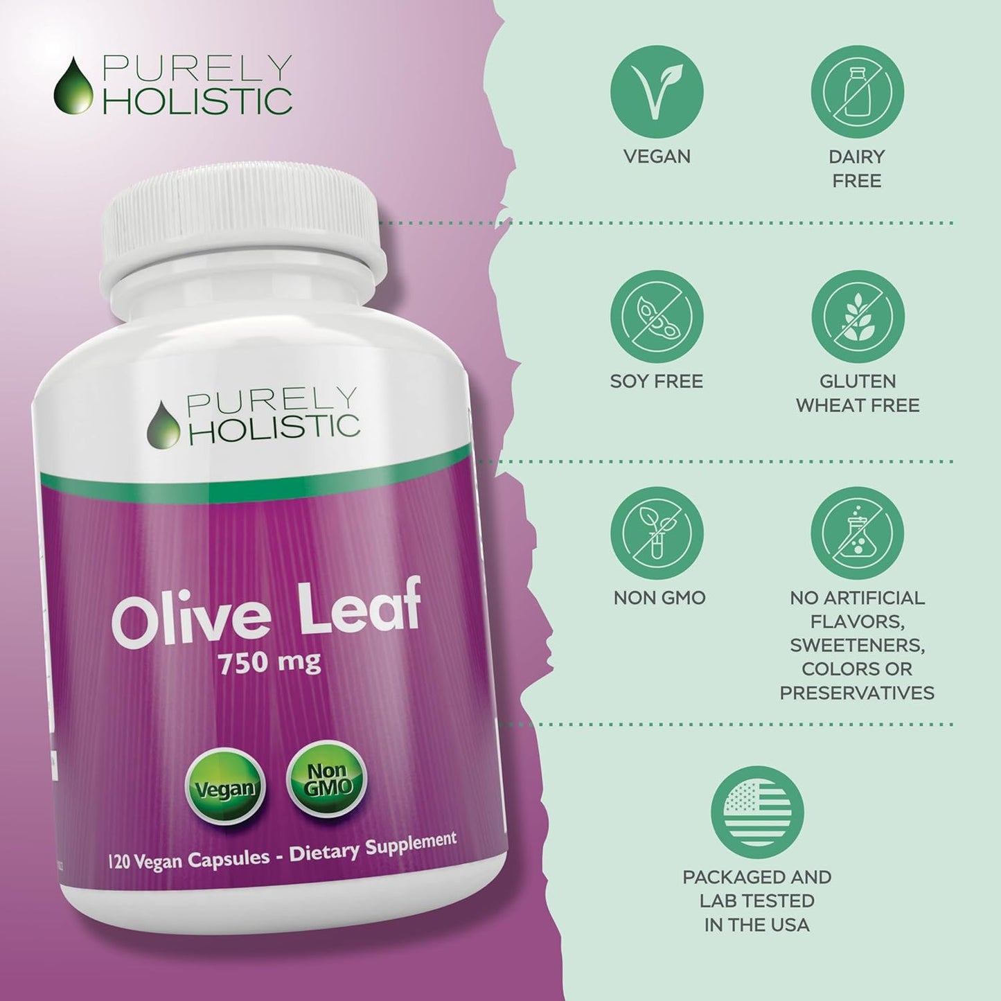 Non-GMO Olive Leaf Extract 750mg Capsules - High Strength 20% Oleuropein - Vegan Friendly - 4 Month Supply