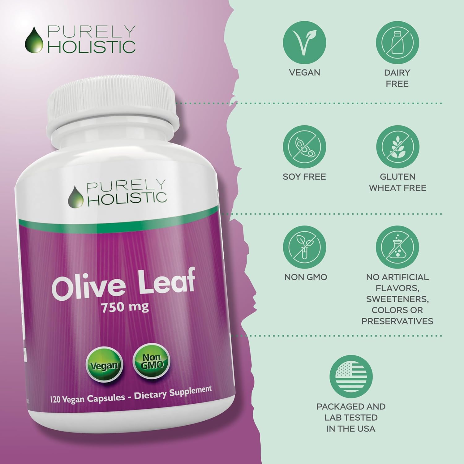 Non-GMO Olive Leaf Extract 750mg Capsules - High Strength 20% Oleuropein - Vegan Friendly - 4 Month Supply